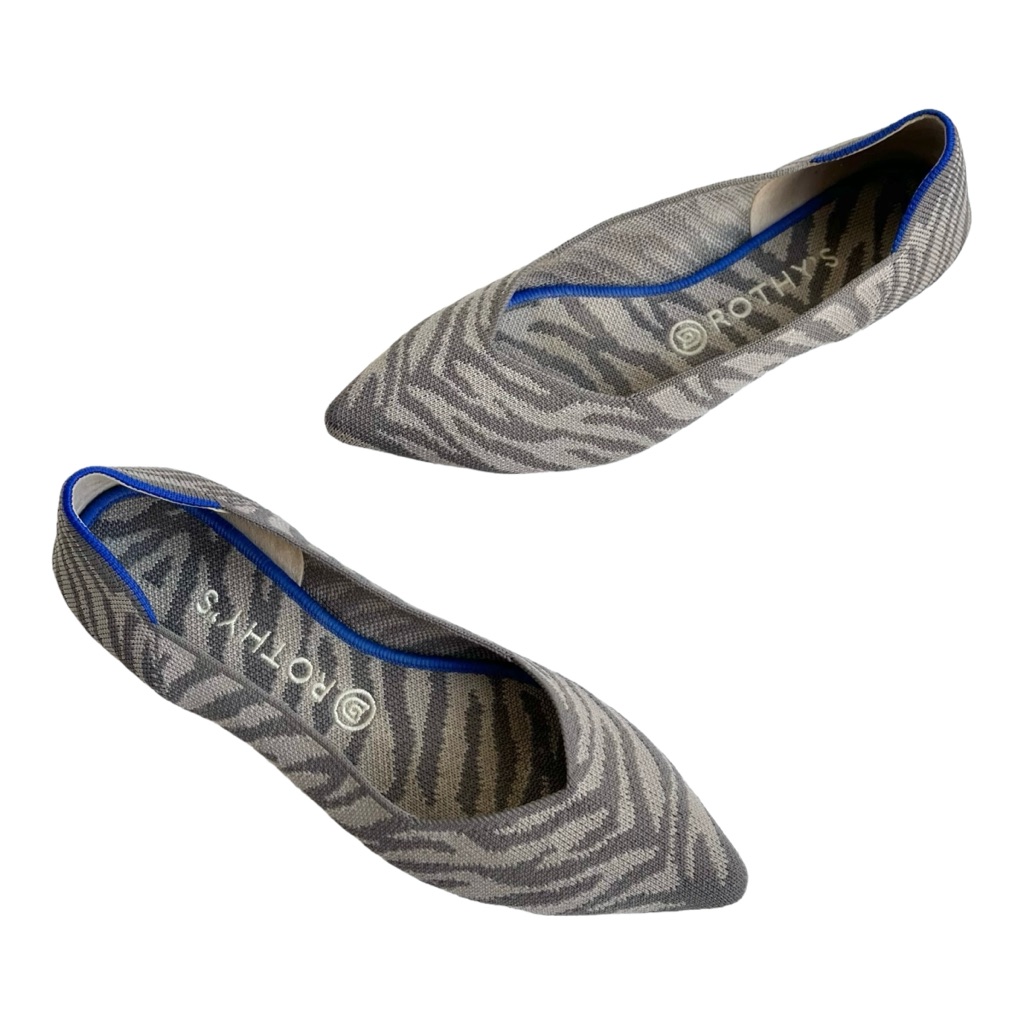 Rothy’s The Point Gray Zebra Stripe Flats